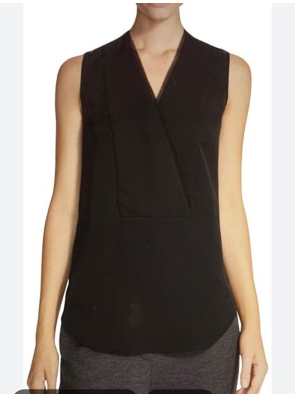 Theory 100% Silk Top, Dark Navy, Sleeveless